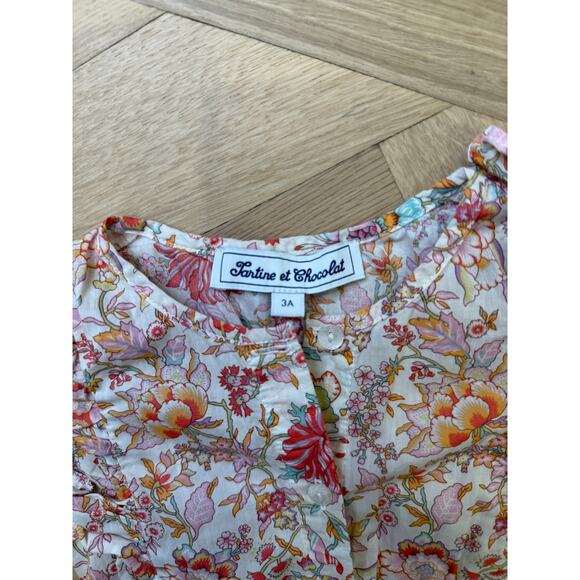 Tartine Et Chocolate - Orange Floral Romper - 3A - Picture 4 of 6